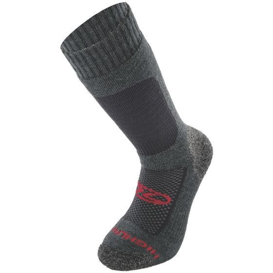 Highlander calzini da trekking in lana merino in Charcoal