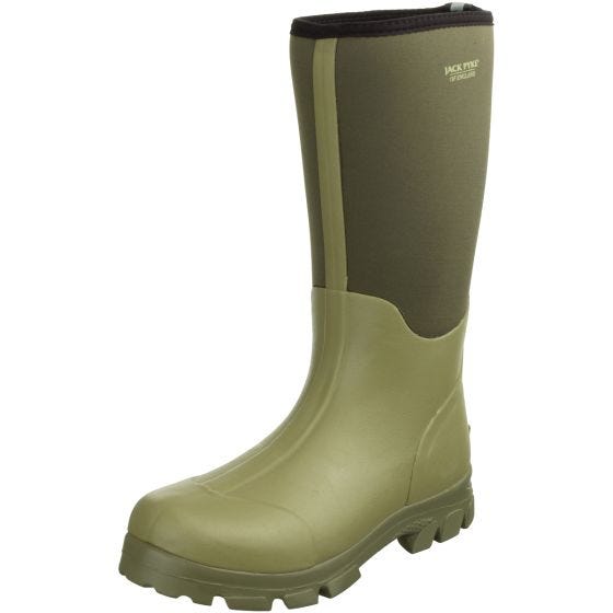 Jack Pyke stivali Wellington Ashcombe in neoprene verde oliva chiaro/verde