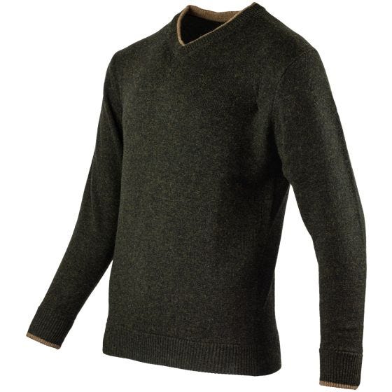 Jack Pyke  pullover con scollo a V Ashcombe in verde oliva scuro