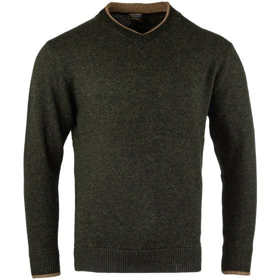 Jack Pyke  pullover con scollo a V Ashcombe in verde oliva scuro