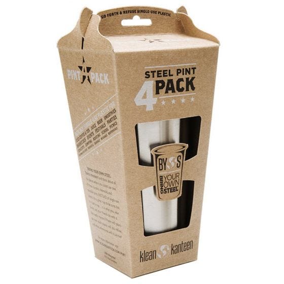 Klean Kanteen set da 4 tazze da una pinta 473ml in acciaio inox spazzolato