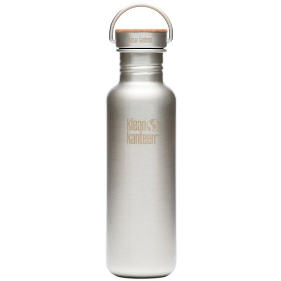 Klean Kanteen bottiglia Reflect con tappo in bambù 800ml in acciaio inox spazzolato