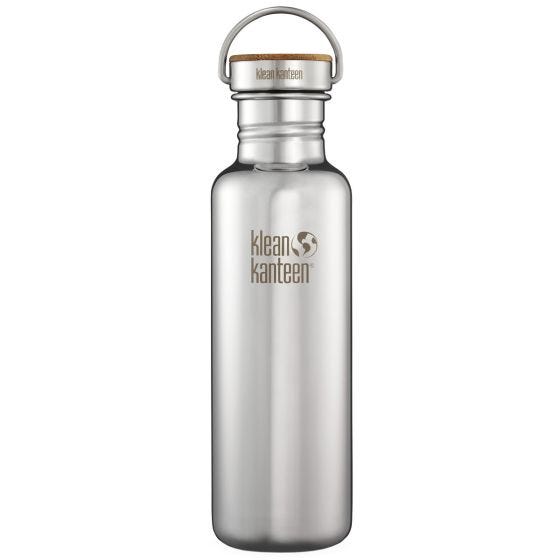 Klean Kanteen bottiglia Reflect con tappo in bambù 800ml in acciaio inox lucido