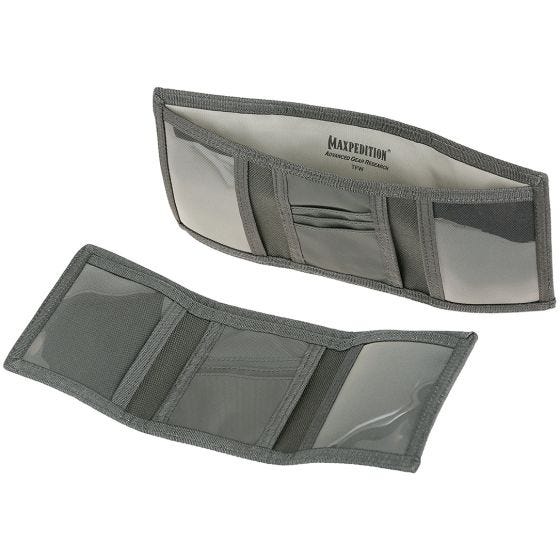 Maxpedition portafoglio apertura a libro tre facciate in grigio