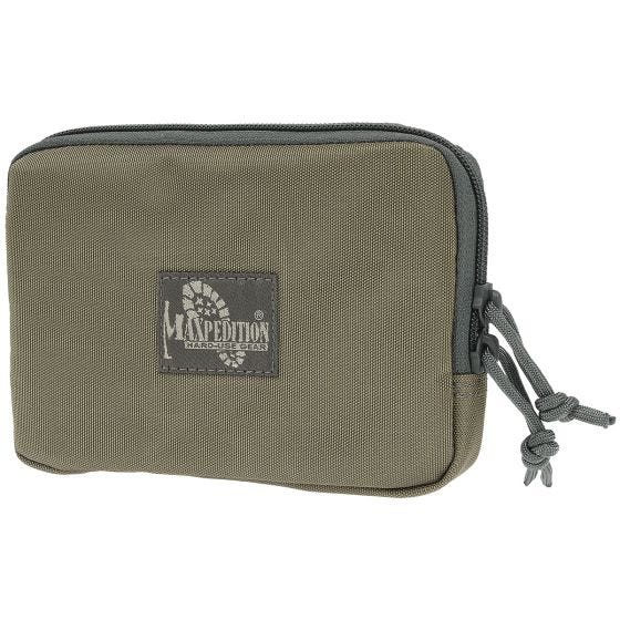 Maxpedition tasca 5" x 7" (12,7 cm x 17,7 cm) con zip e retro a strappo in Khaki Foliage
