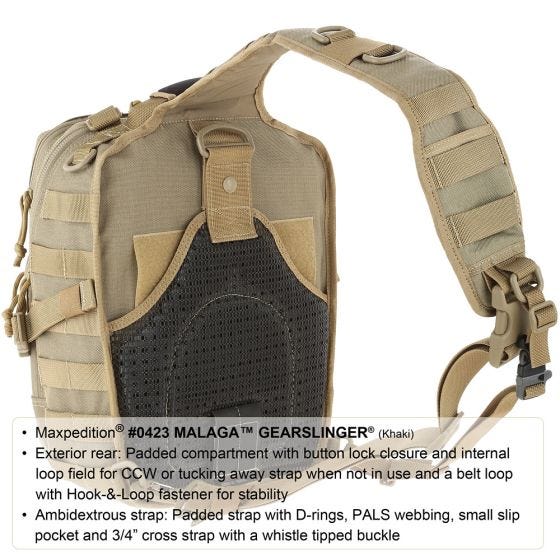 Maxpedition zaino monospalla Malaga Gearslinger in nero