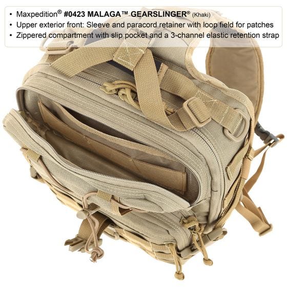 Maxpedition zaino monospalla Malaga Gearslinger in nero
