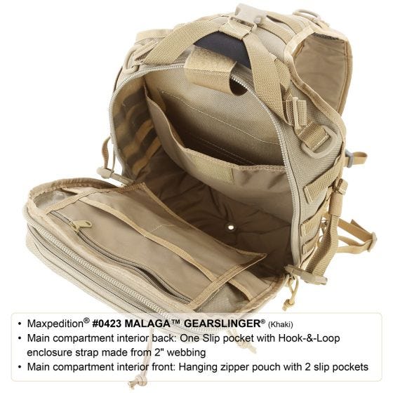 Maxpedition zaino monospalla Malaga Gearslinger in nero