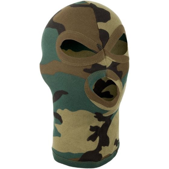 MFH passamontagna con 3 fessure in cotone leggero in Woodland