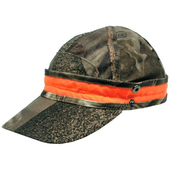 MFH cappello da cacciatore con banda fluorescente in marrone Hunter