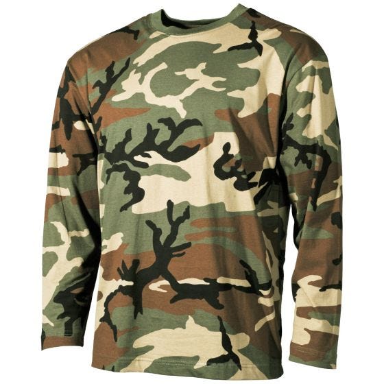 MFH T-shirt manica lunga in Woodland