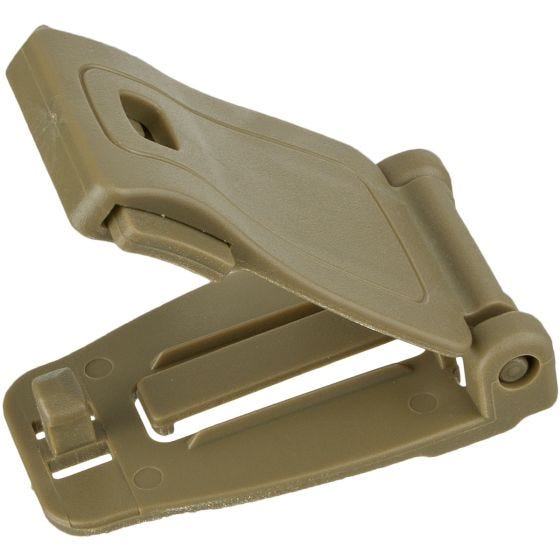 MFH clip con funzione adattatore MOLLE in plastica in Coyote Tan