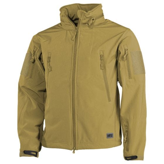MFH giacca softshell Scorpion in Coyote Tan