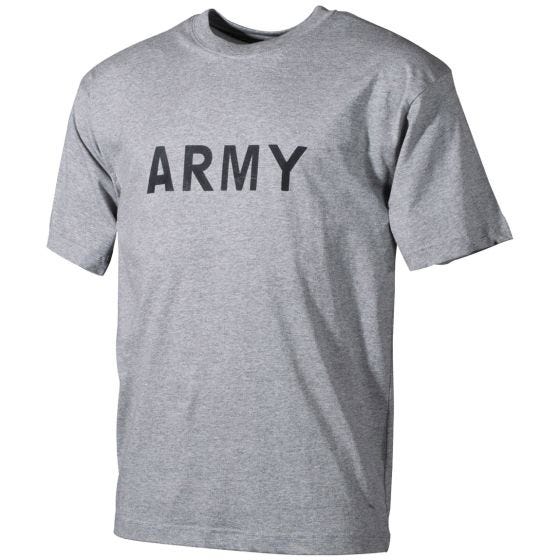 MFH T-shirt in grigio con stampa militare