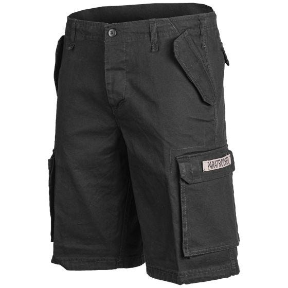 Mil-Tec shorts cargo da paracadutista prelavati in nero