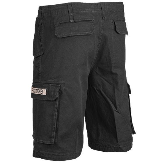 Mil-Tec shorts cargo da paracadutista prelavati in nero