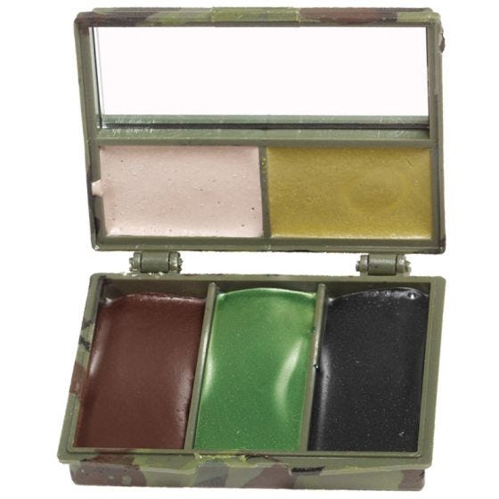 Mil-Tec kit trucco mimetico viso 5 colori con specchio in Woodland