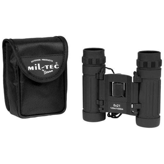 Mil-Tec binocolo pieghevole 8x21 in nero