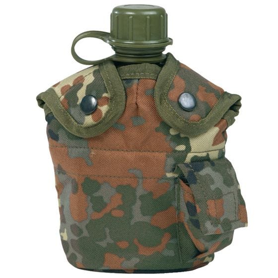Mil-Tec borraccia con bicchiere stile US in Flecktarn