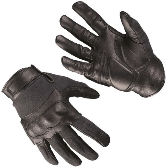 Mil-Tec guanti tattici in pelle / kevlar in nero