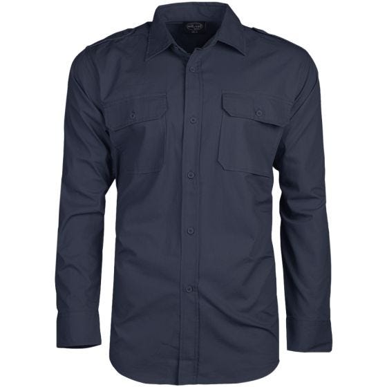 Mil-Tec camicia a maniche lunghe RipStop in Navy blue
