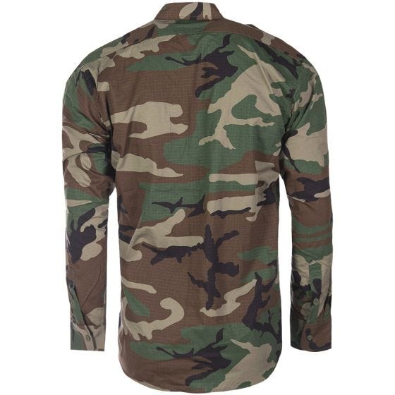 Mil-Tec camicia a maniche lunghe RipStop in Woodland