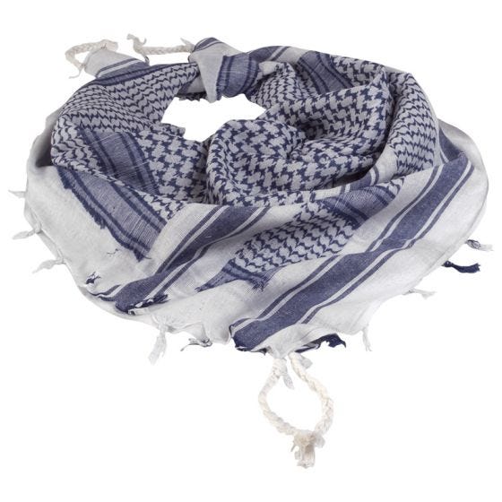 Mil-Tec kefiah in bianco / blu