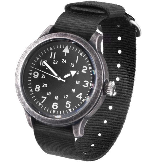 Mil-Tec orologio British Style Army in acciaio inox spento
