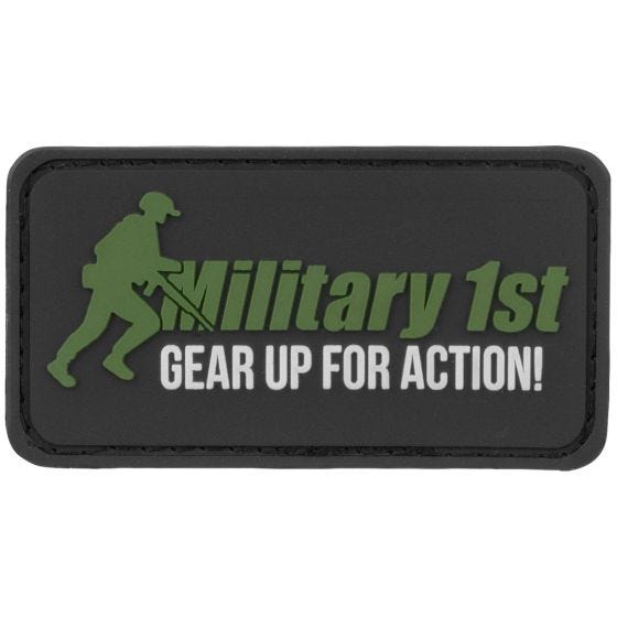 Military 1st patch Gear Up For Action in nero/bianco/verde