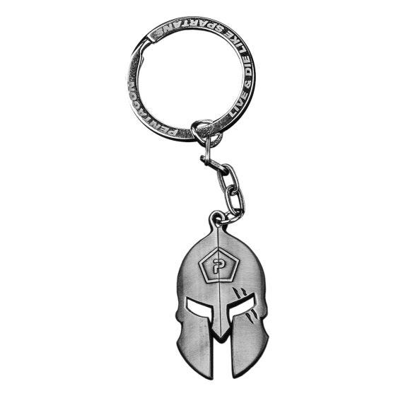 Pentagon portachiavi Spartan in argento anticato