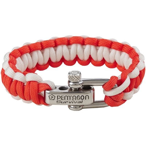 Pentagon bracciale Survival in rosso/bianco