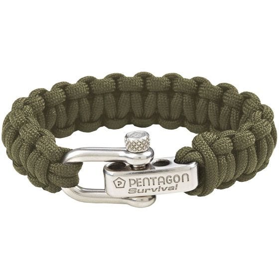 Pentagon bracciale Survival in Olive Green