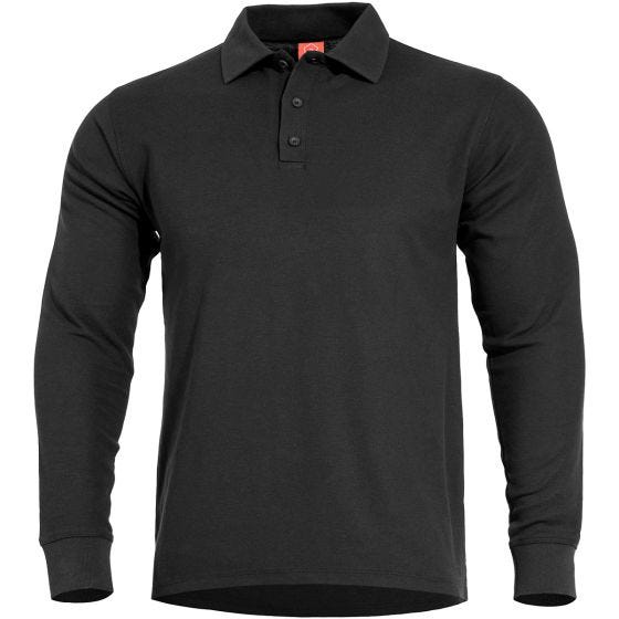 Pentagon polo a maniche lunghe Aniketos in nero
