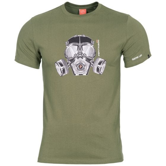 Pentagon T-shirt Ageron Gas Mask in verde oliva