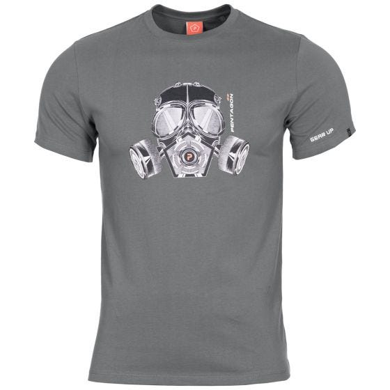 Pentagon T-shirt Ageron Gas Mask in Wolf Grey