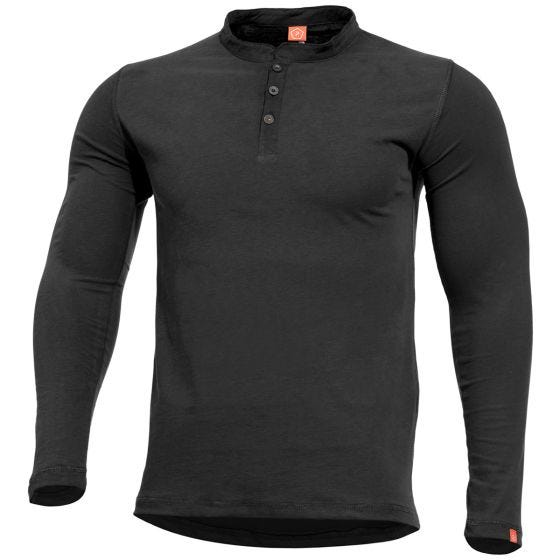 Pentagon maglietta Romeo in stile Henley in nero