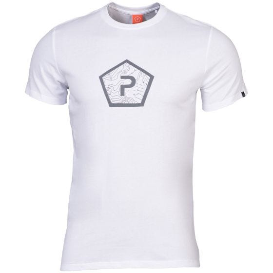Pentagon T-shirt Ageron Pentagon Shape in bianco