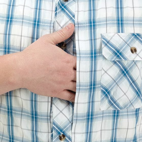 Propper camicia a maniche corte con chiusura a bottoni Covert in Mallard Plaid