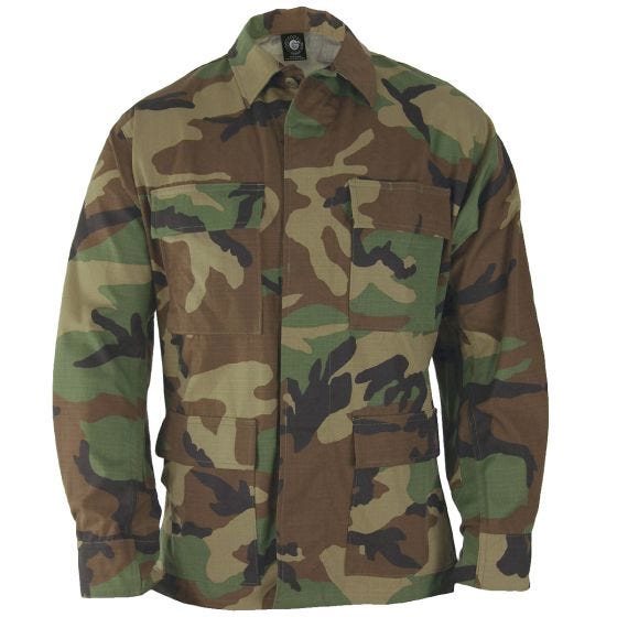 Propper giacca BDU Uniform in policotone Ripstop in Woodland