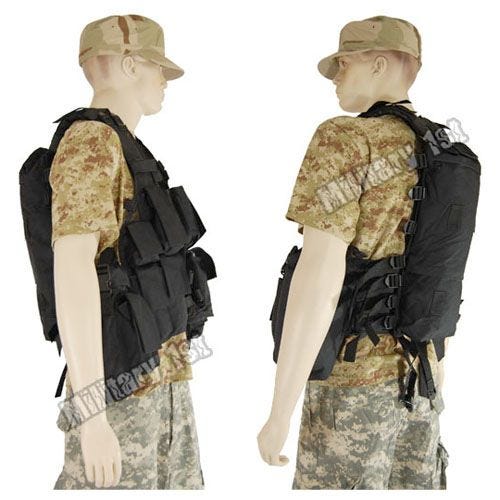 Mil-Tec gilet da assalto South African in nero