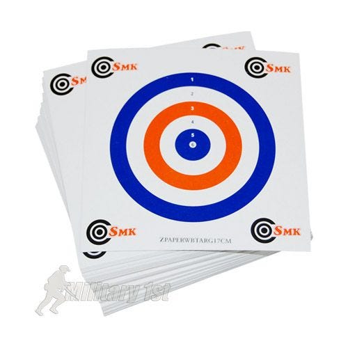 SMK bersagli in carta 17 cm rosso/bianco/blu (confezione da 100)