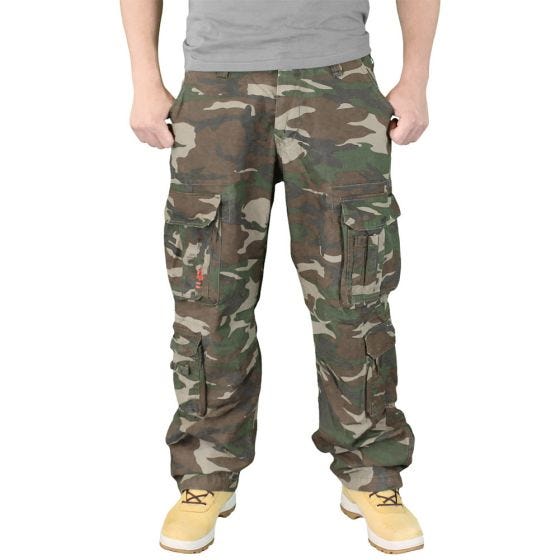 Surplus pantaloni vintage Airborne in Woodland