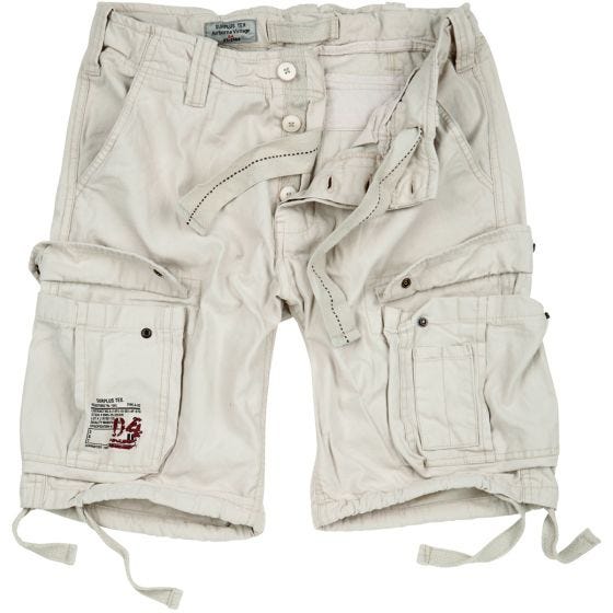 Surplus shorts vintage effetto slavato Airborne in Off-White
