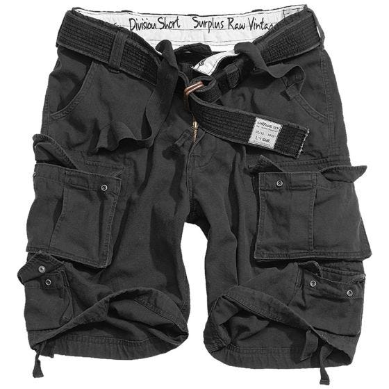 Surplus shorts Division in nero