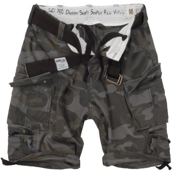 Surplus shorts Division in Black Camo