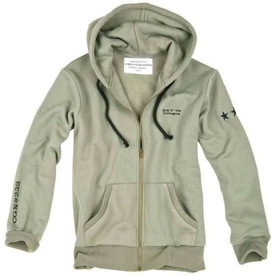 Surplus felpa con cappuccio Stars in verde oliva chiaro
