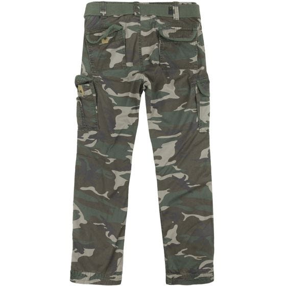 Surplus pantaloni Premium Slimmy in Woodland effetto slavato