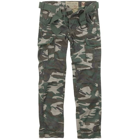 Surplus pantaloni Premium Slimmy in Woodland effetto slavato
