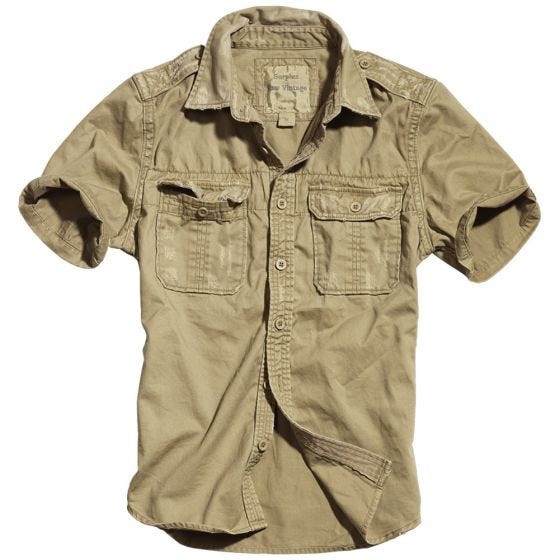 Surplus camicia a maniche corte vintage Raw in beige