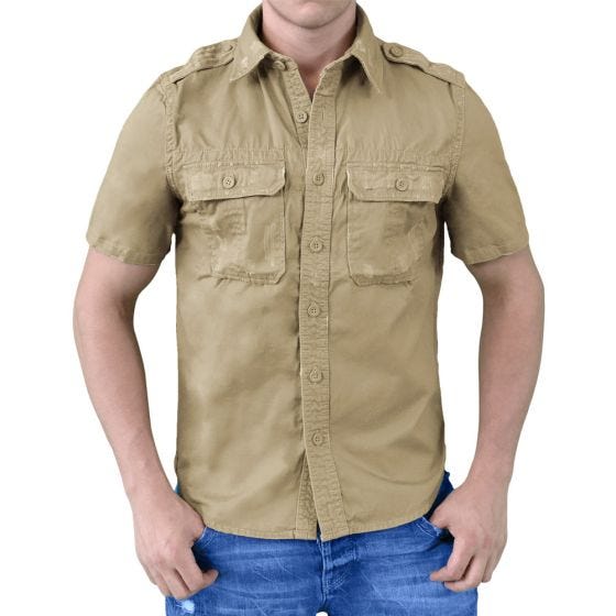 Surplus camicia a maniche corte vintage Raw in beige